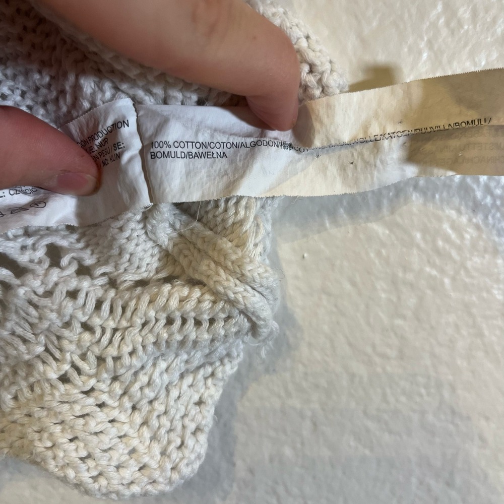 Moon River Knit Tank Top Sleeveless Crochet Trim White Casual‎ Summer Size S - Picture 4 of 6